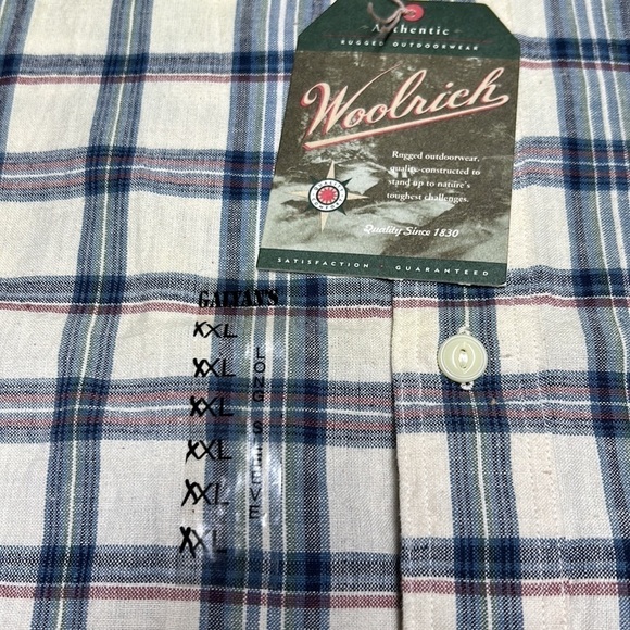 Woolrich authentic outdoor wear rugged long sleeve plaid round collar NWT shirt - Picture 4 of 11